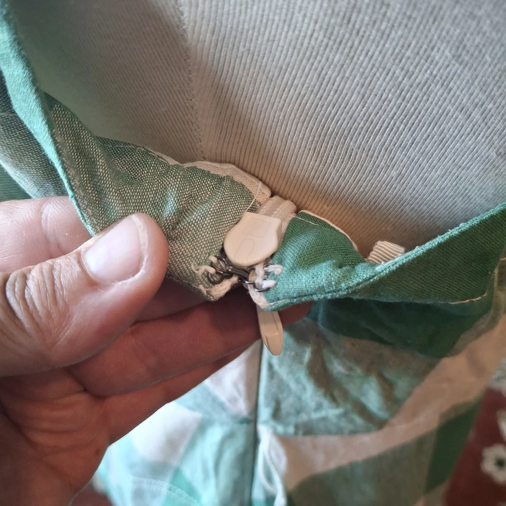 Maeve Anthropology Green and White Checkered Dress Size 10 - Picture 6 of 13